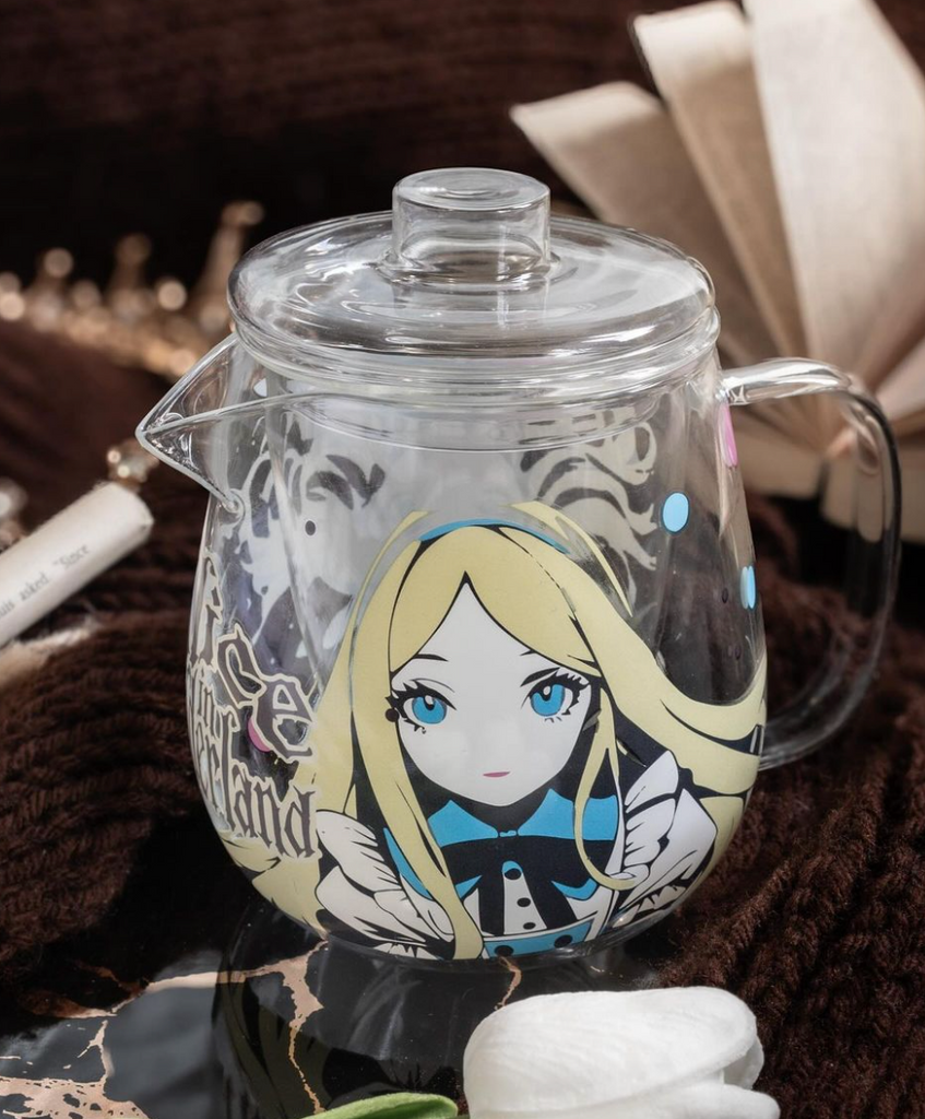 Alice in Wonderland Glass Teapot